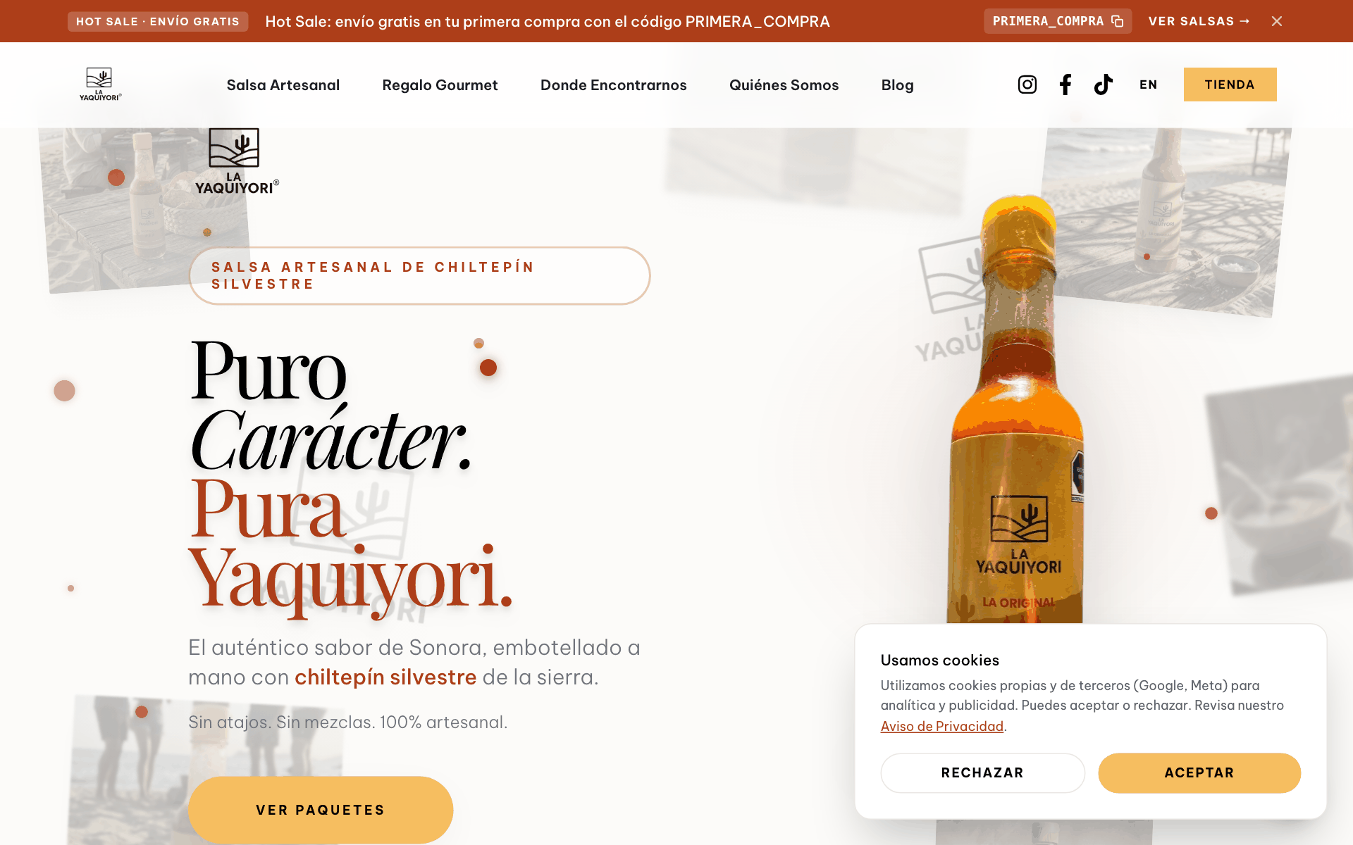 La Yaquiyori — Landing Page & SEO. Landing page de alto rendimiento para tienda en linea de productos artesanales. Diseñada para escalar las capacidades de SEO de la tienda y aumentar el trafico organico.